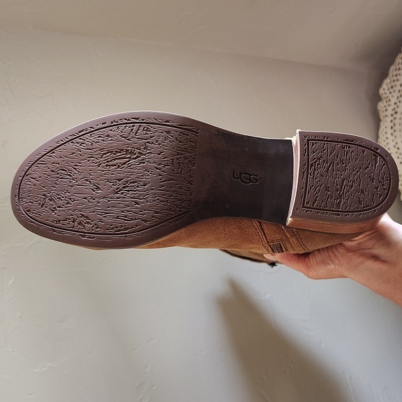 UGG Australia Darcie Tall Distressed Leather Riding Boots Buckle Women US 10 - Picture 6 of 17